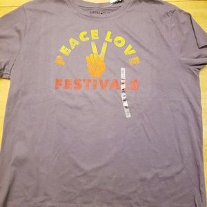 Festival shirt. Peace love and festivals